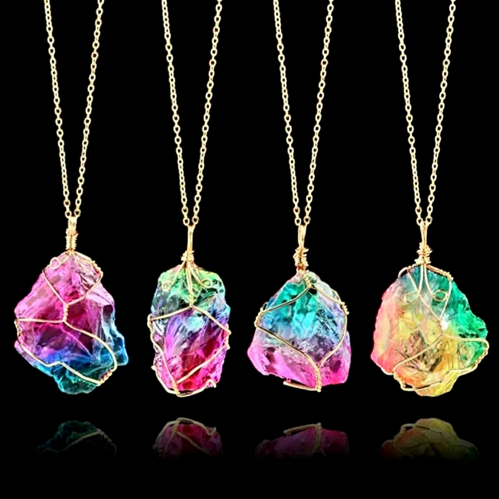 *Only 2 Left!!* Chakra Quartz Rainbow Necklace 🌈 - Picture 2 of 3